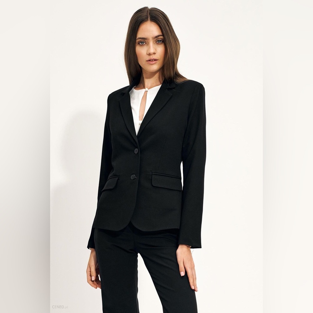 MARIA BIANCA NERO Black Stretch Blazer Size M.